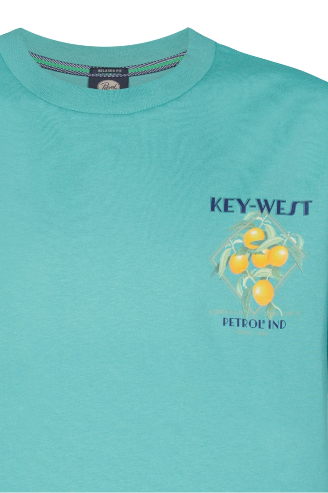 T SHIRT MET RUG PRINT M 1050 TSR649 6169 Aqua Green
